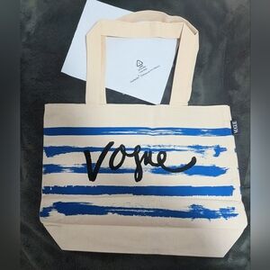 ⭐*New!* Vogue Blue Stripe Canvas Beach Tote